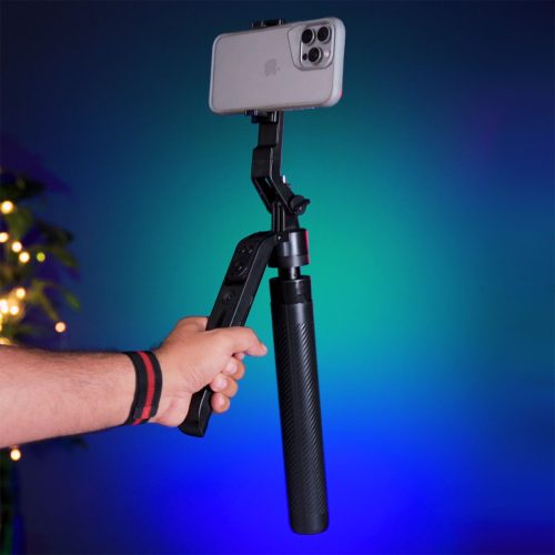 C12 Auto Face Tracking Tripod 360 for Android, iPhone & Camera with Remote No App,Built-in Tracking Camera Selfie Stick
