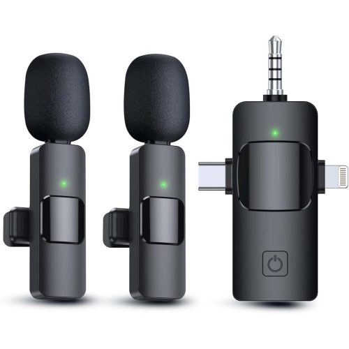 K15 3in1 Wireless Lavalier Microphone For Iphone/Android/Laptop/PC/Camera