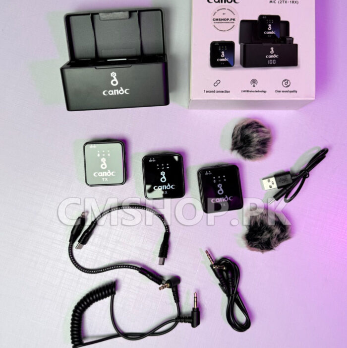 Candc DC-M5 Wireless Mic (Noise Cancellation) Type-C/iPhone/3.5MM Compatible - Image 2