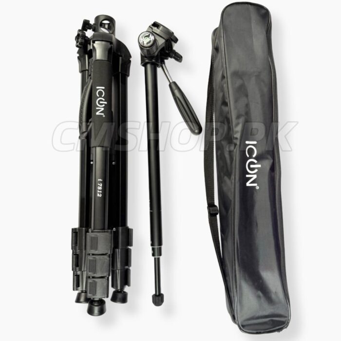 ICON 7812 Professional Overhead Tripod Plus Monopod Multipurpose For Mobiles, Mirrorless Cameras, DSLR etc - Image 5