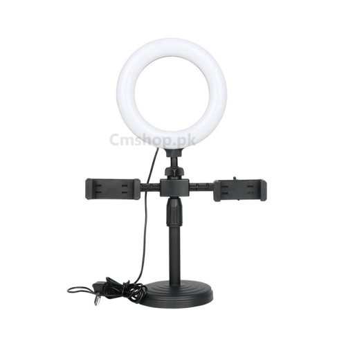 Desk Ring Light Stand with 2 Phone Holder 3 for TikTok Instagram and Streaming
