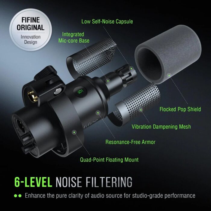 Fifine K688 XLR/USB Dynamic Microphone - Image 6