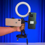 Desk Ring Light Stand with 2 Phone Holder 3 for TikTok Instagram and Streaming