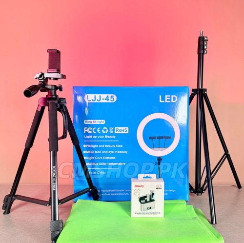 BUDGET DEAL (GOLD PACKAGE) (45CM RINGLIGHT, JMARY MW15, ICON 7864, GREEN SCREEN)