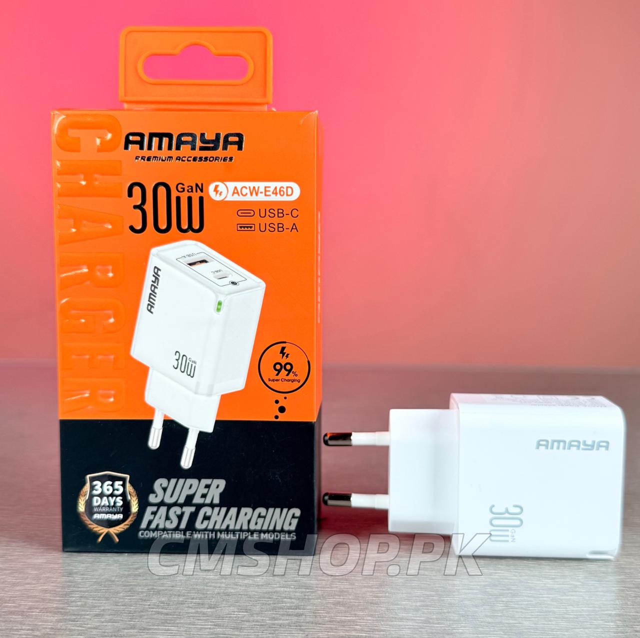 AMAYA ACW-E46D Dual Port 30w Super Fast Charger