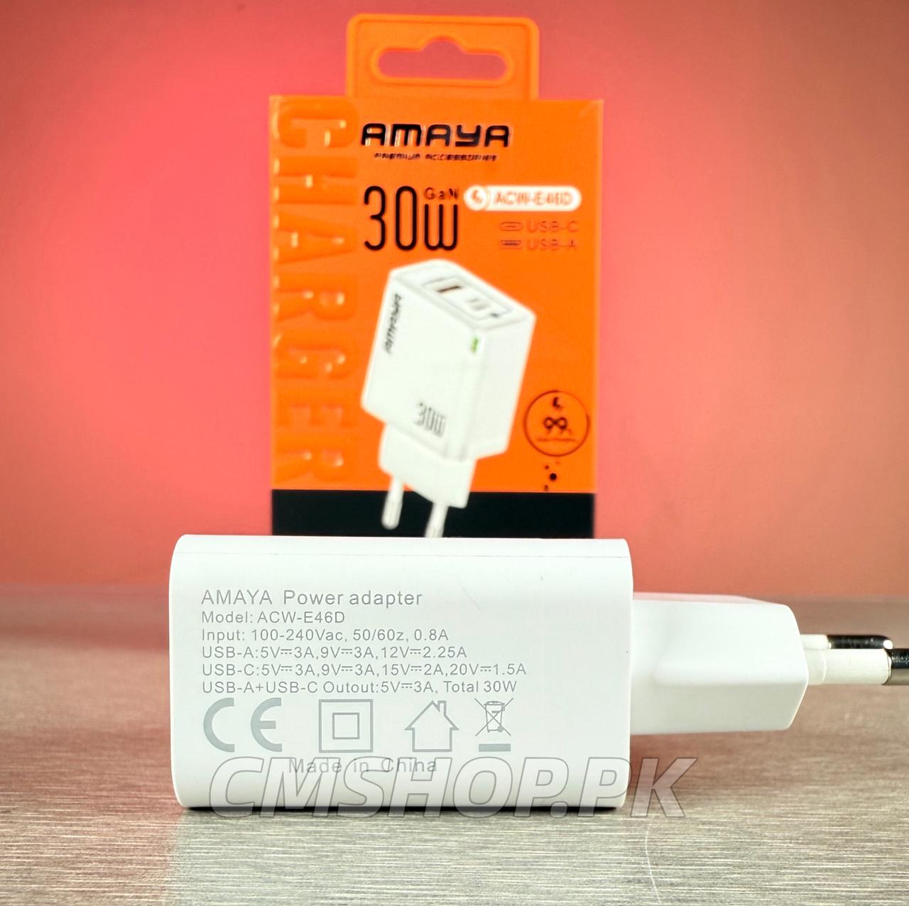 AMAYA ACW-E46D Dual Port 30w Super Fast Charger - Image 2