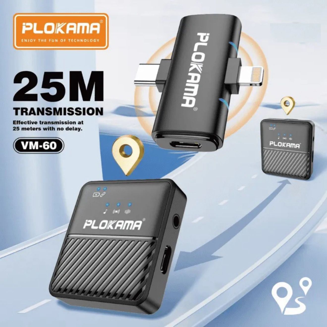 Plokama VM-60 Dual Wireless Microphone with Noise Reduction - Image 6