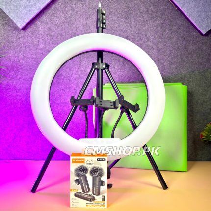 BUDGET DEAL (STANDARD PRO PACKAGE) (45CM RINGLIGHT,PLOKAMA VM20 WIRELESS MIC, GREEN SCREEN)