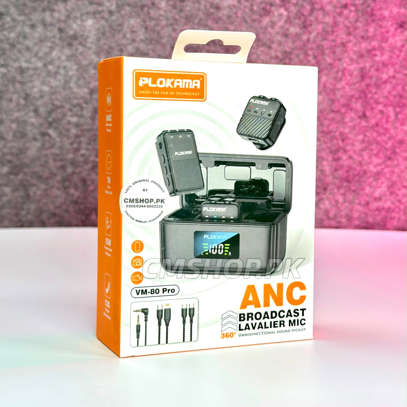 Plokama VM80 Pro Dual Wireless Microphone For Camera & Mobiles