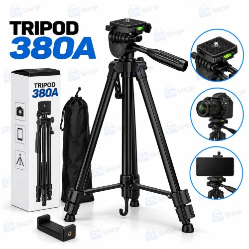 Tripod 380A 4.5FT Camera and Mobile Stand with Phone Holder